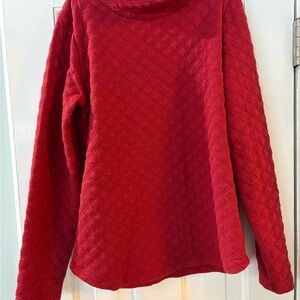 J. Crew Quilted Cowl Neck Sweater in Red